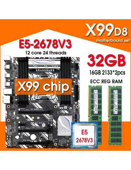 Placa Base x99-DB3/ TF / T8 + Xeon E5 2678V3 + 64gb ram DDR4 / HUANANZHI
